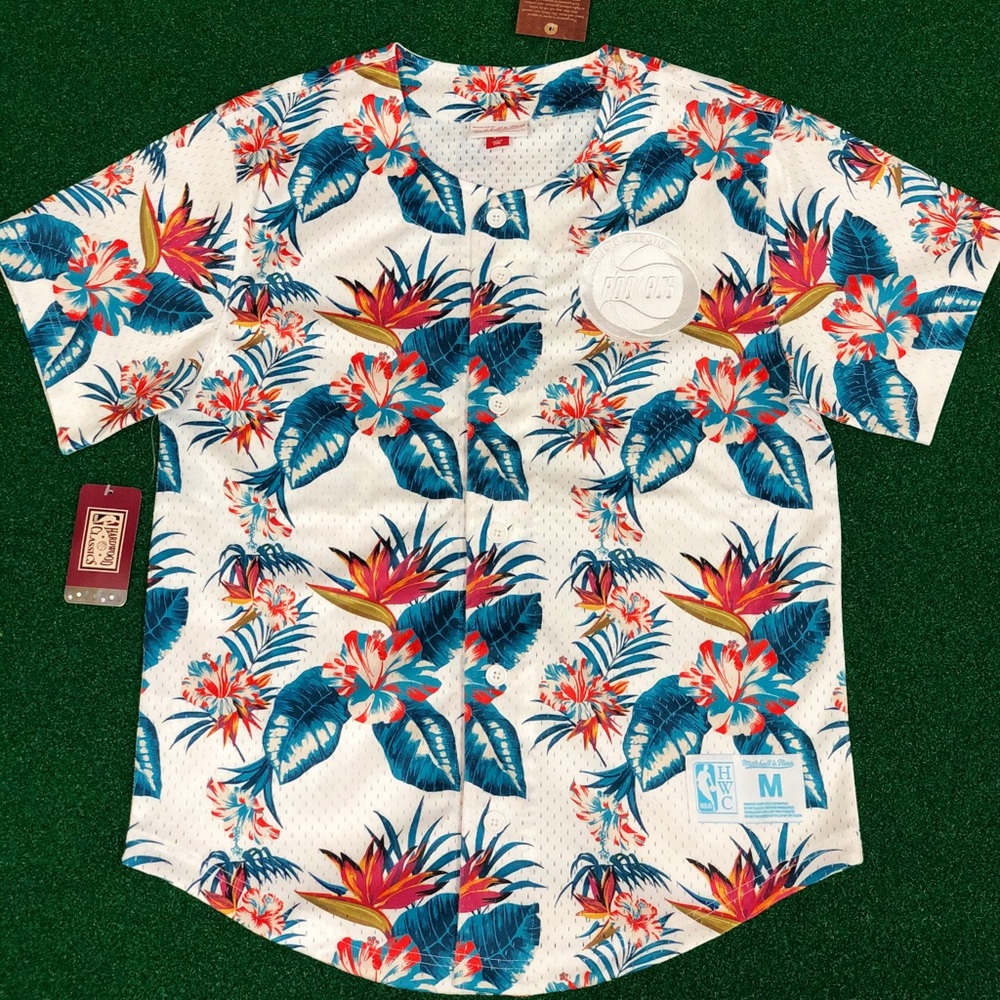 Mitchell & Ness Houston Rockets floral button up